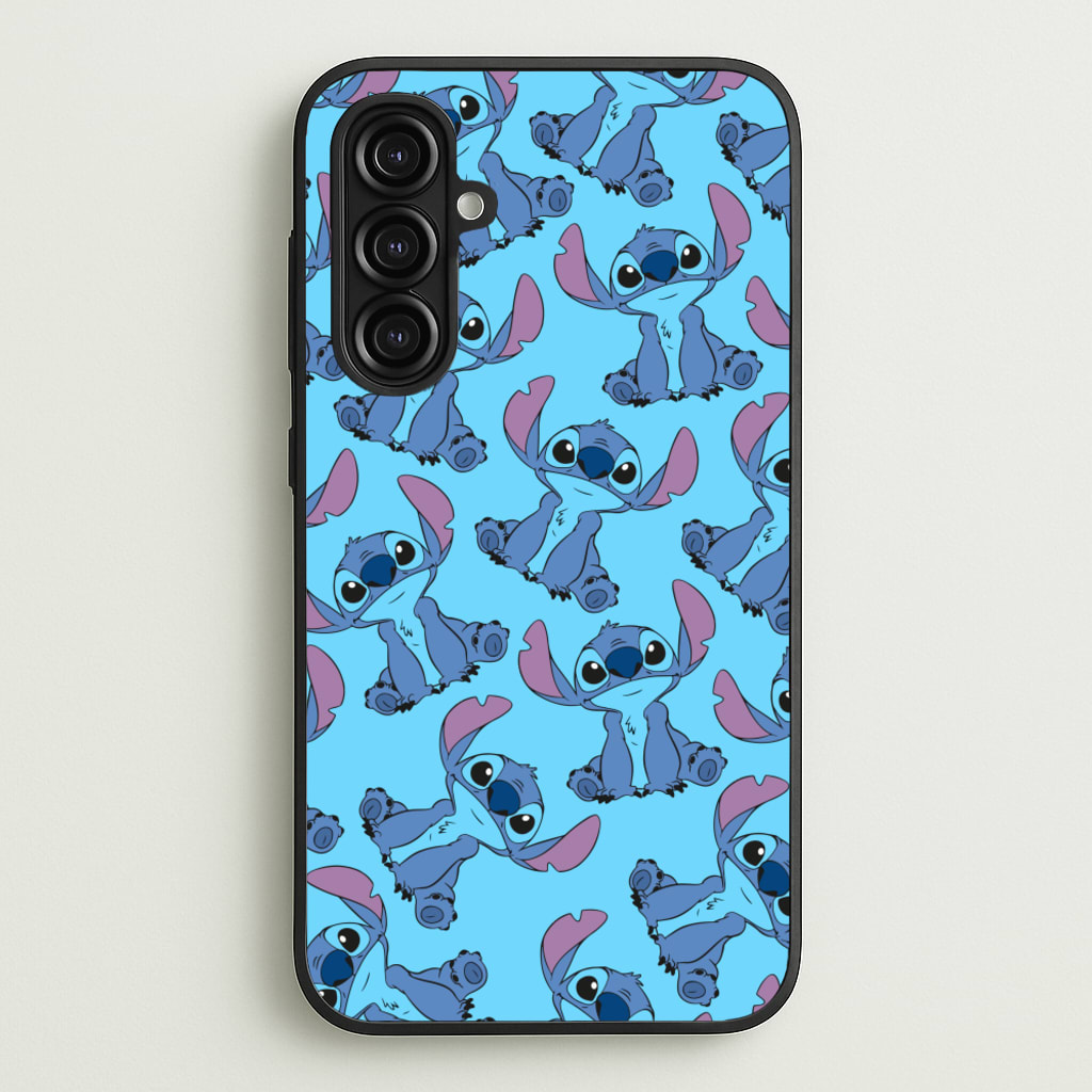 Cute Alien Blue Pattern - Disney Phone Case for Galaxy A16