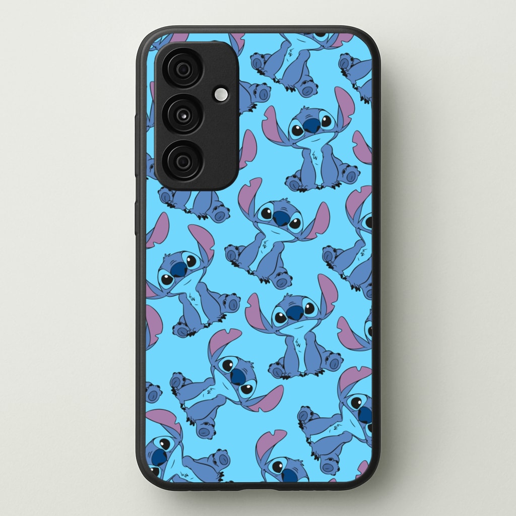 Cute Alien Blue Pattern - Disney Phone Case for Galaxy A35