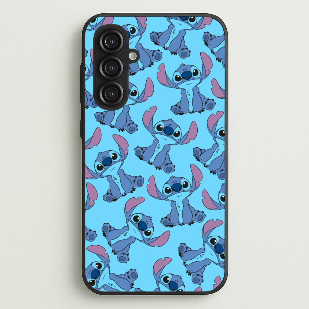 Cute Alien Blue Pattern - Disney Phone Case for Galaxy S23FE