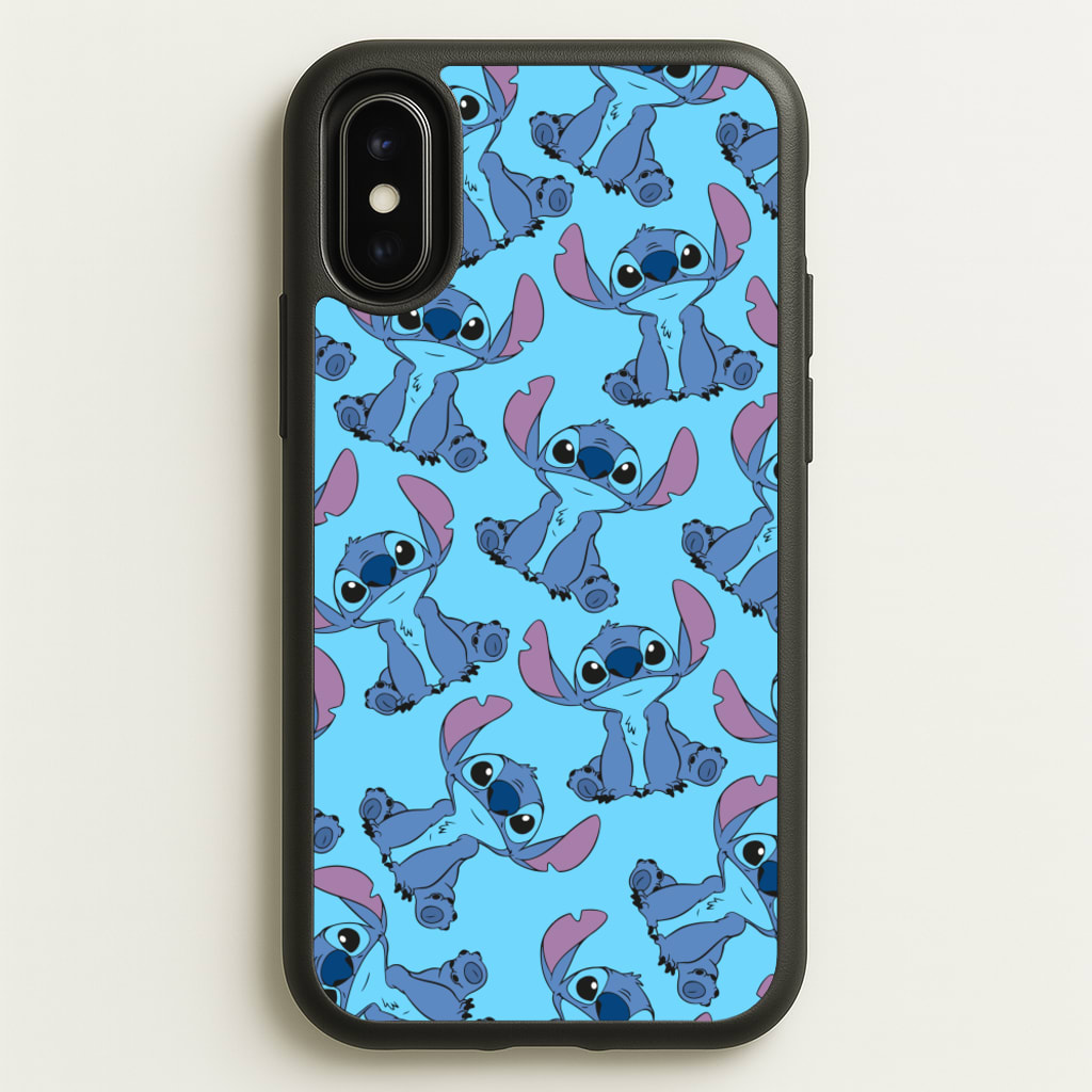 Cute Alien Blue Pattern - Disney Phone Case for iPhone X / XS