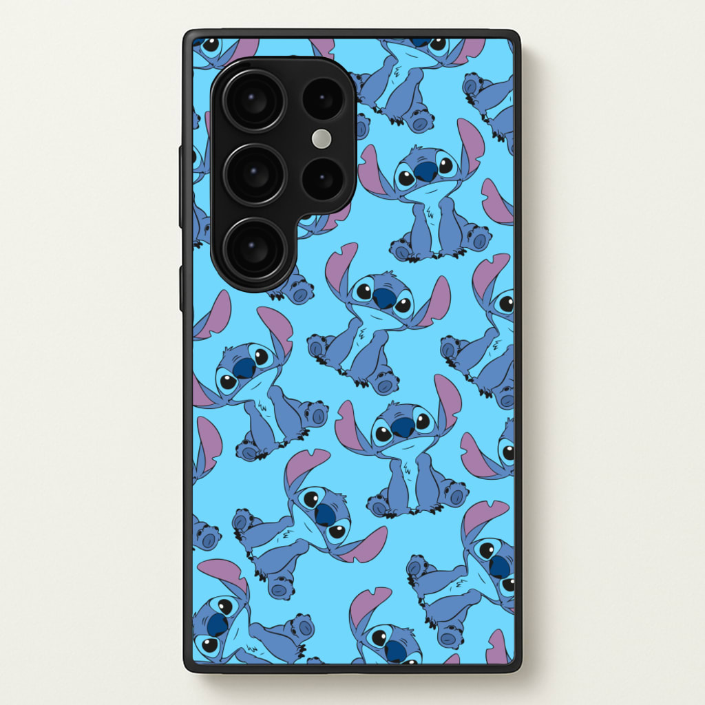 Cute Alien Blue Pattern - Disney Phone Case for Galaxy S24 Ultra