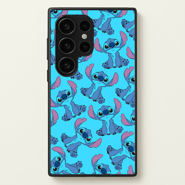 Cute Alien Blue Pattern - Disney Phone Case for Galaxy S24 Ultra