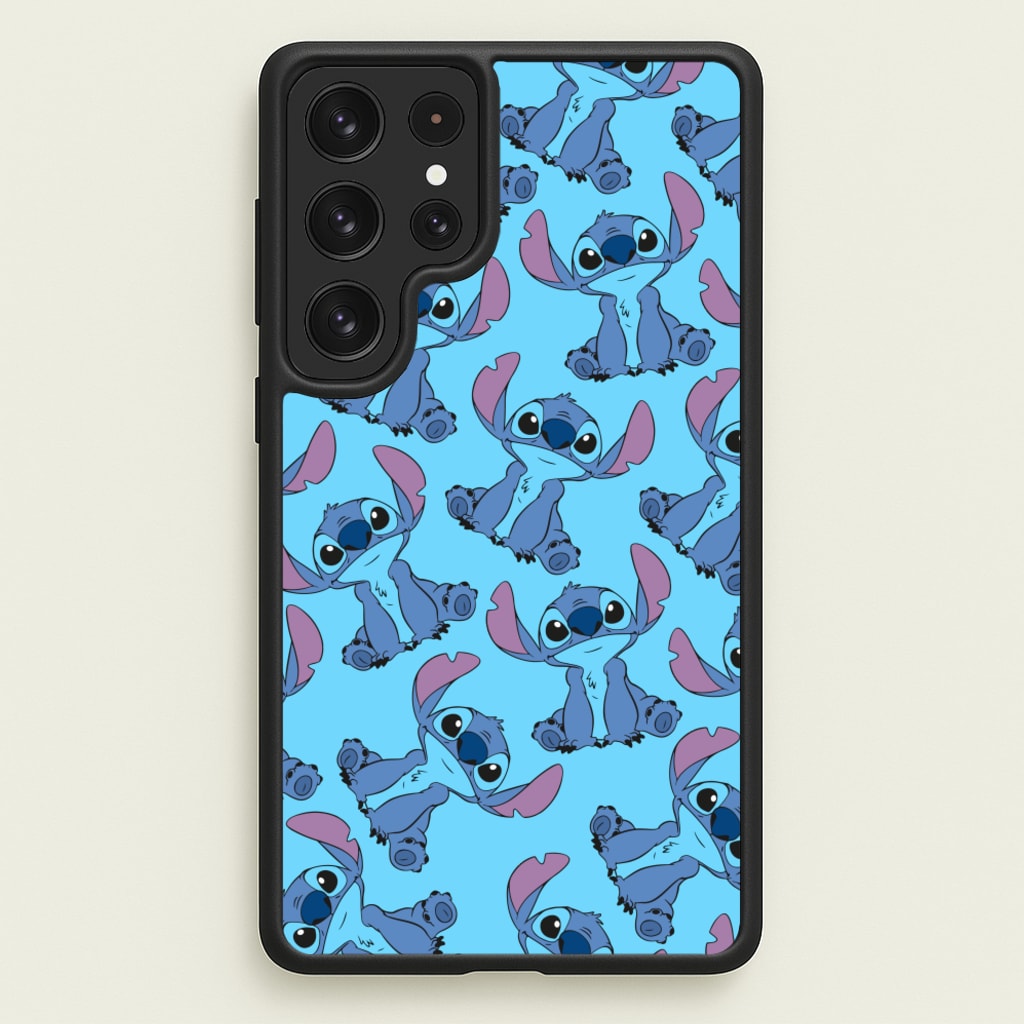 Cute Alien Blue Pattern - Disney Phone Case for Galaxy S22 Ultra