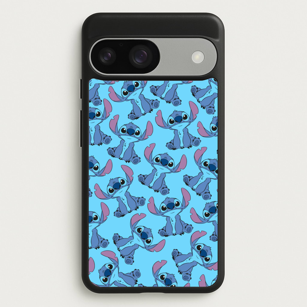 Cute Alien Blue Pattern - Disney Phone Case for Google Pixel 9 / 9 Pro