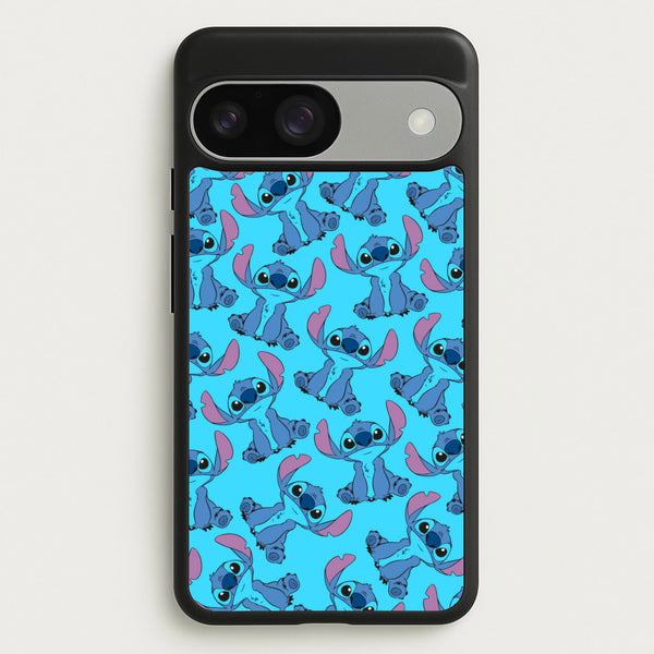 Cute Alien Blue Pattern - Disney Phone Case for Google Pixel 9 / 9 Pro