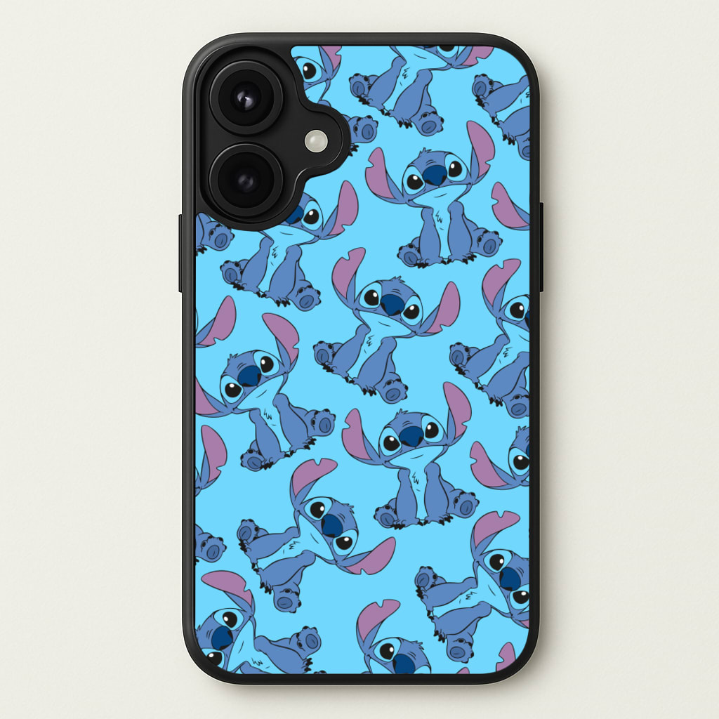 Cute Alien Blue Pattern Phone Case for iPhone 17