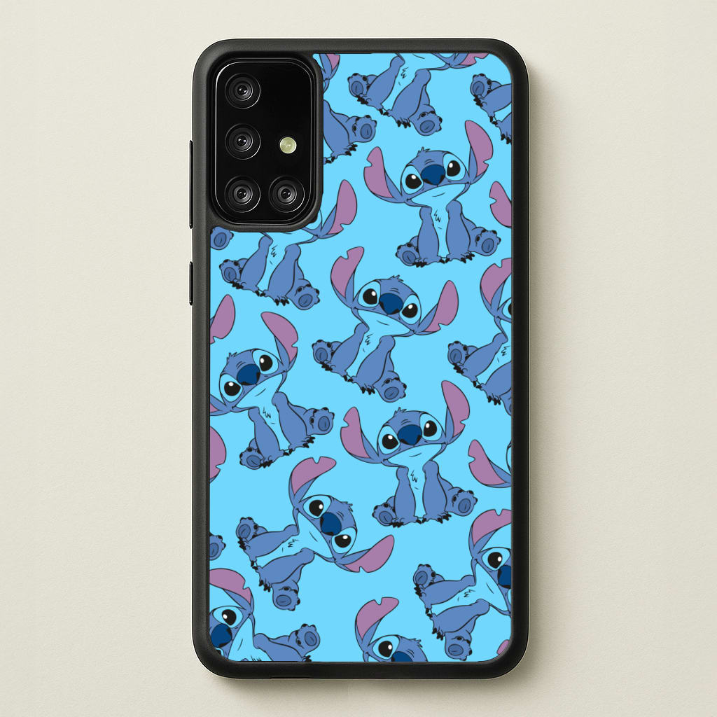 Cute Alien Blue Pattern - Disney Phone Case for Galaxy A71