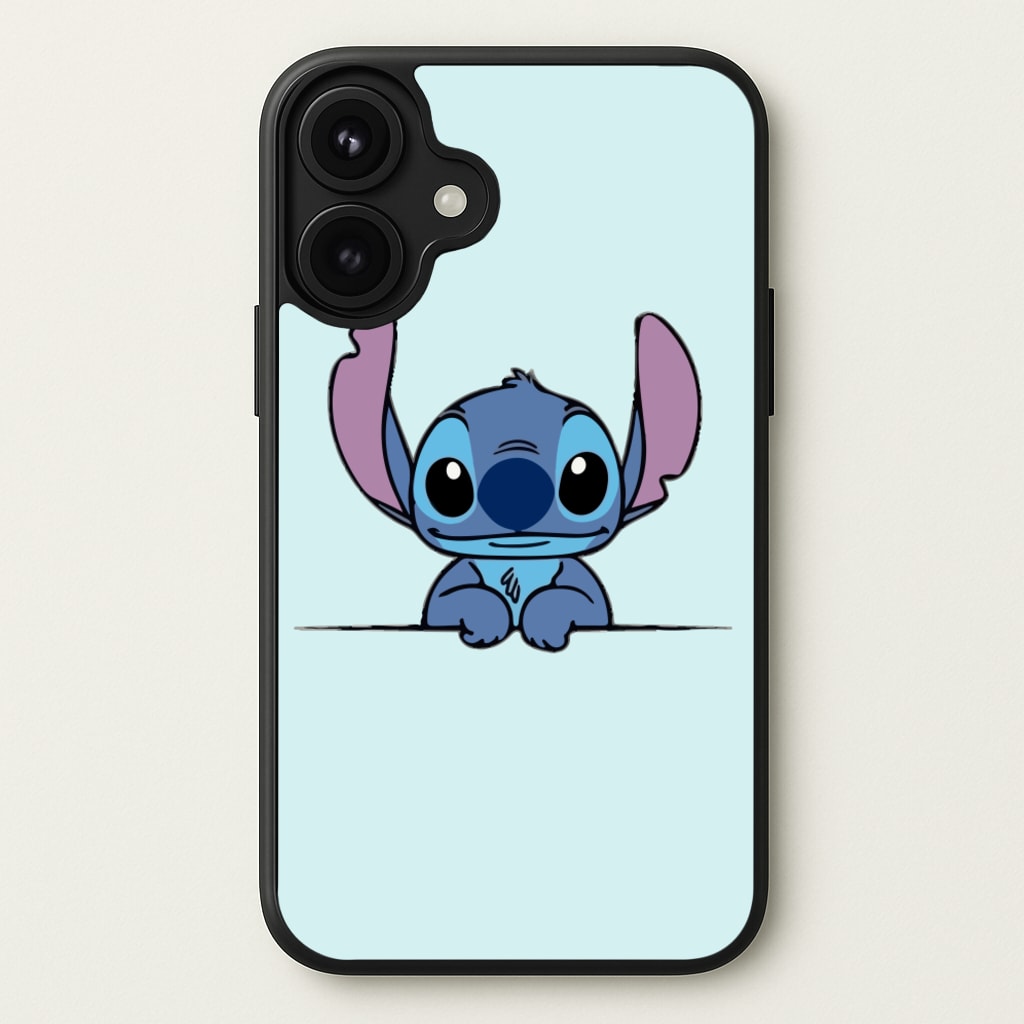 Alien Blue Leaning Phone Case for iPhone 17