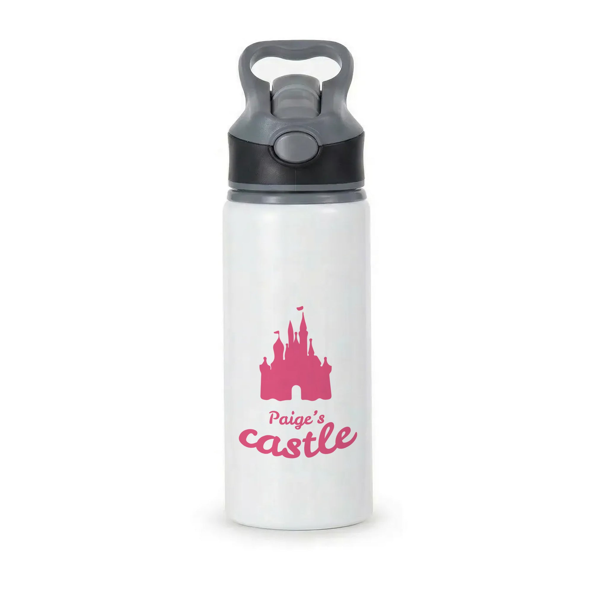 Fairytale Castle - Personalised Fairytale Active Water Bottle - Black