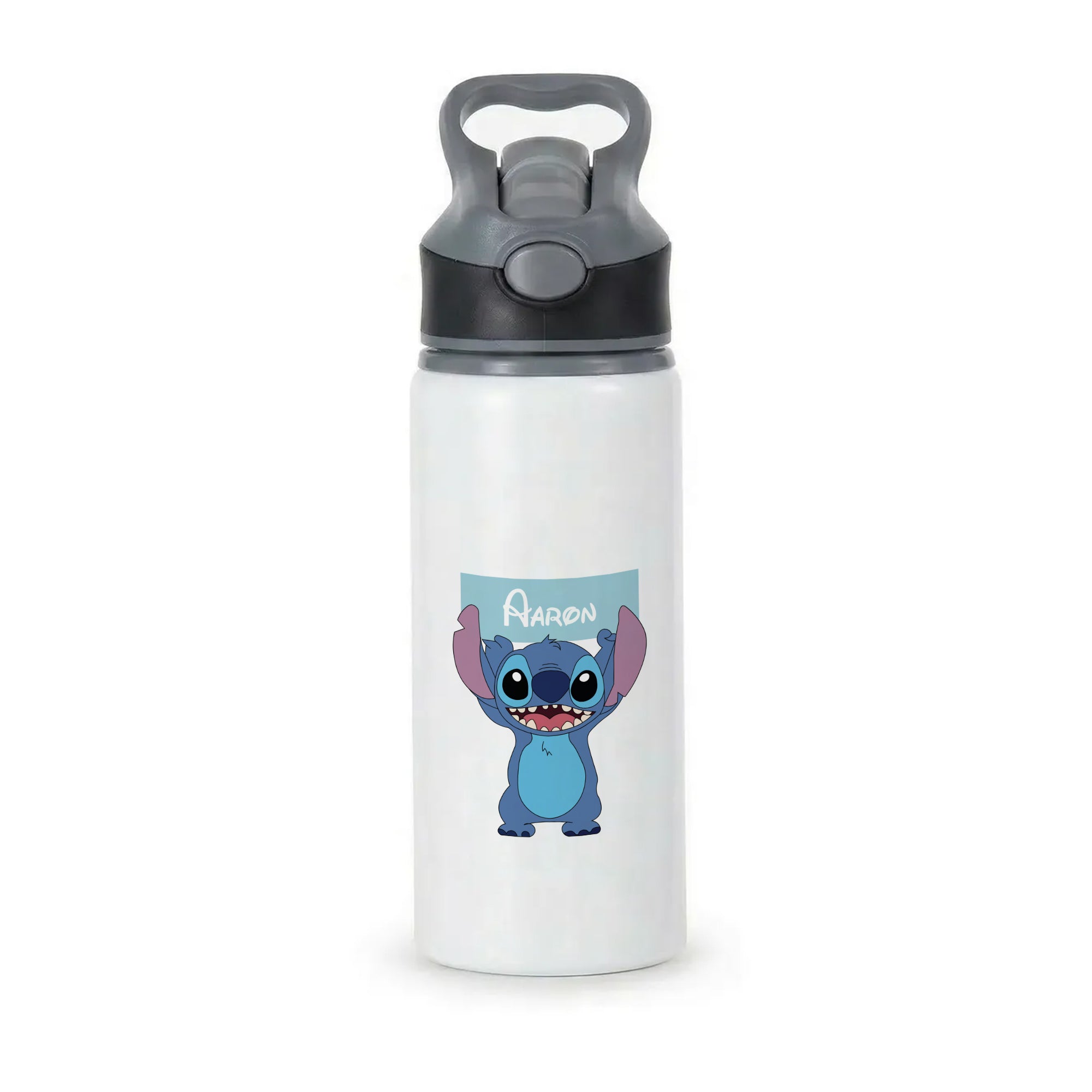 Standing Blue Alien - Personalised Disney Active Water Bottle - Black