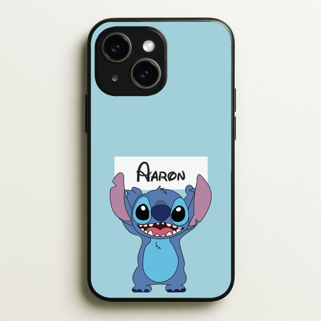 Standing Blue Alien - Personalised Disney - Disney Phone Case for iPhone 14