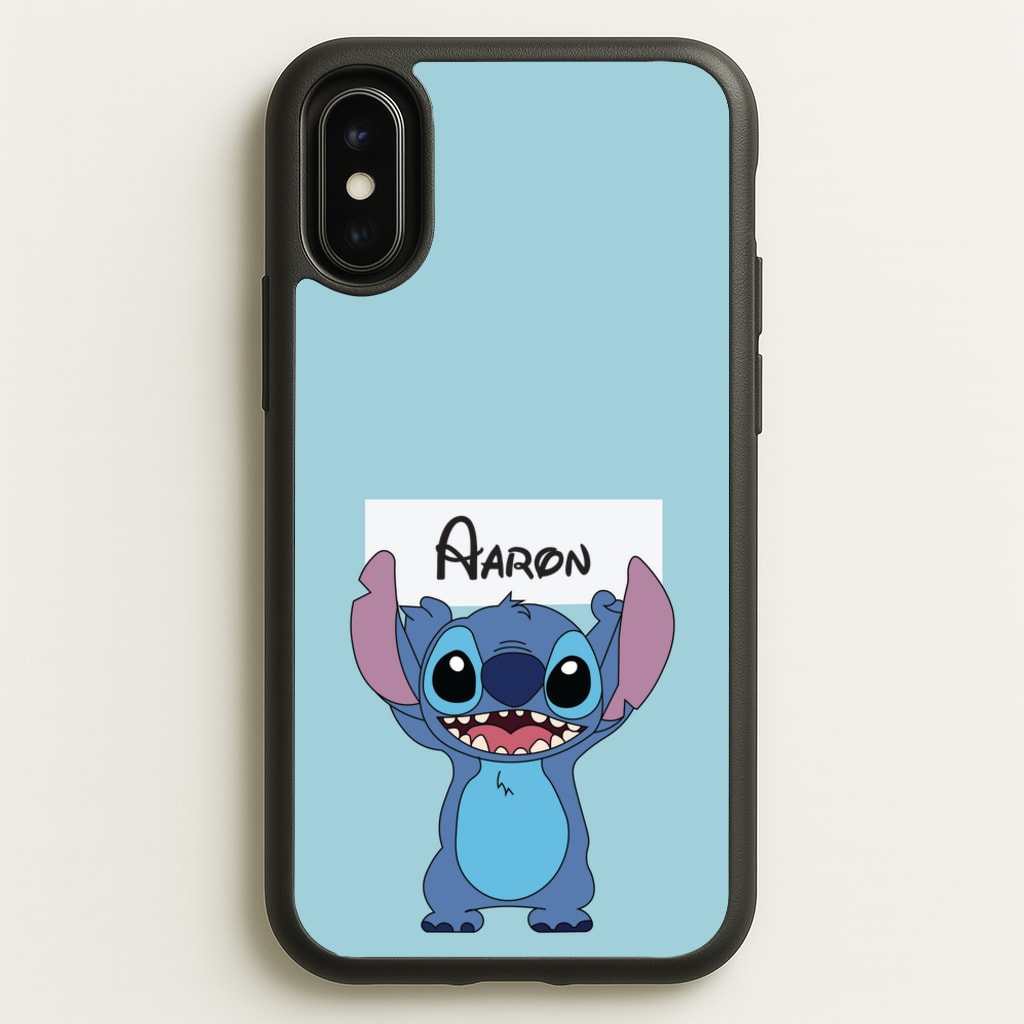 Standing Blue Alien - Personalised Disney - Disney Phone Case for iPhone X / XS