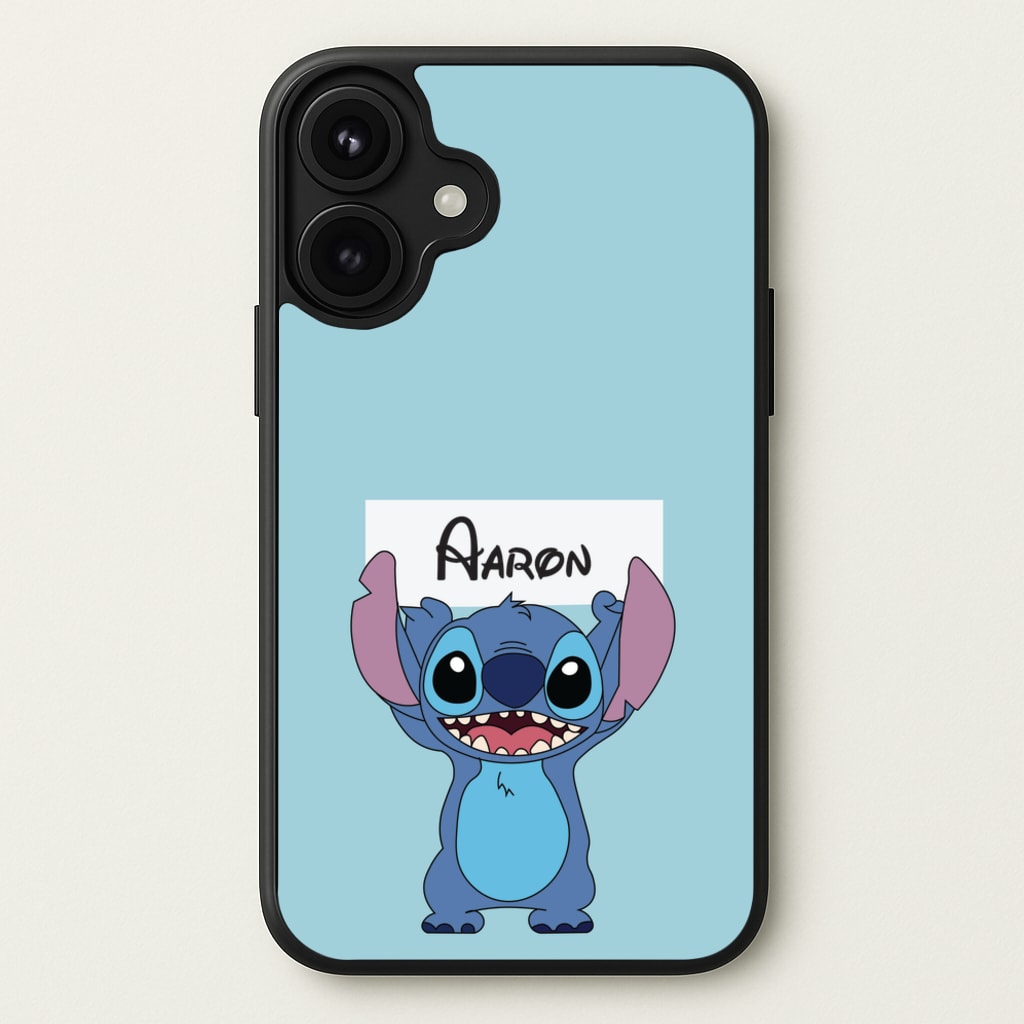 Standing Blue Alien - Personalised Disney Phone Case for iPhone 17
