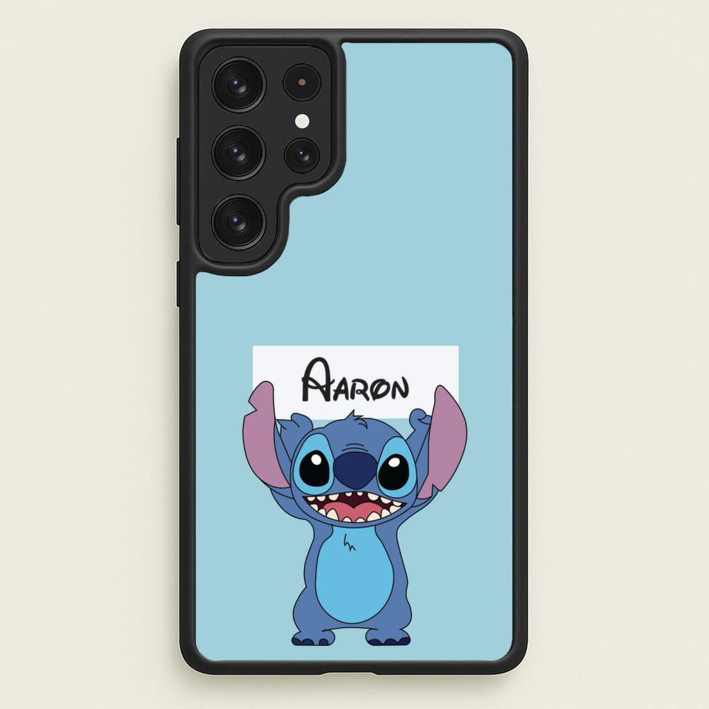 Standing Blue Alien - Personalised Disney - Disney Phone Case for Galaxy S22 Ultra