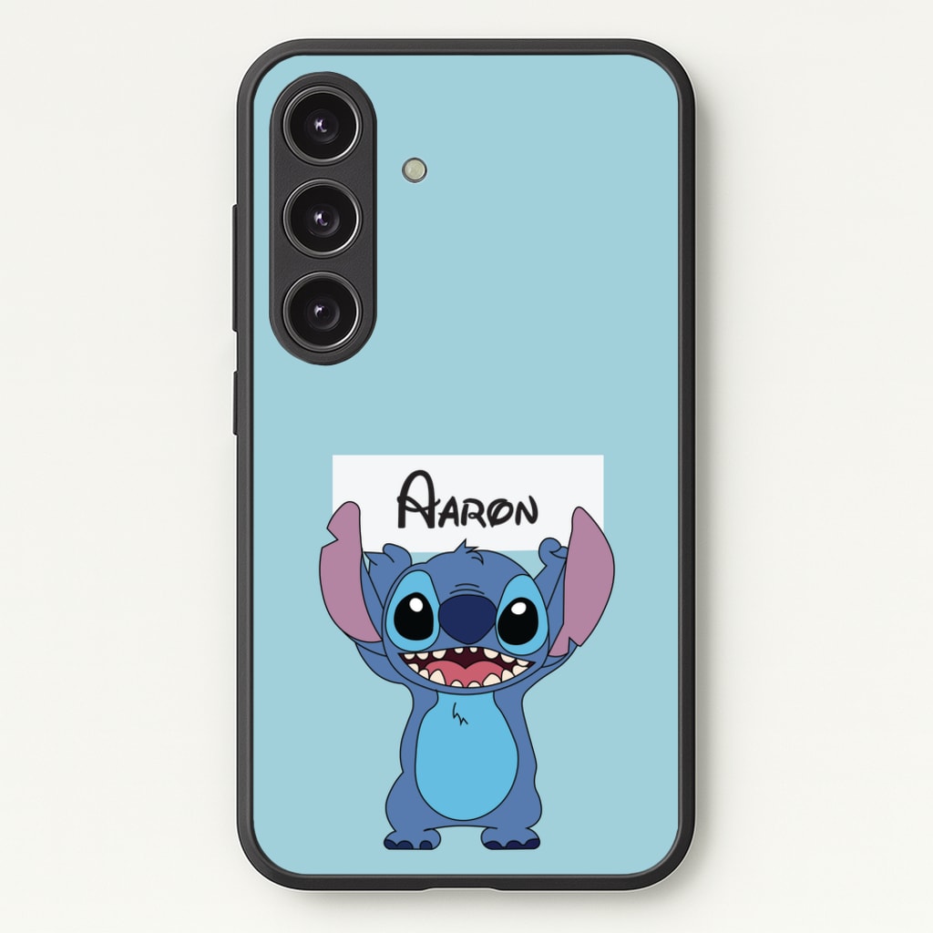 Standing Blue Alien - Personalised Disney - Disney Phone Case for Galaxy S25