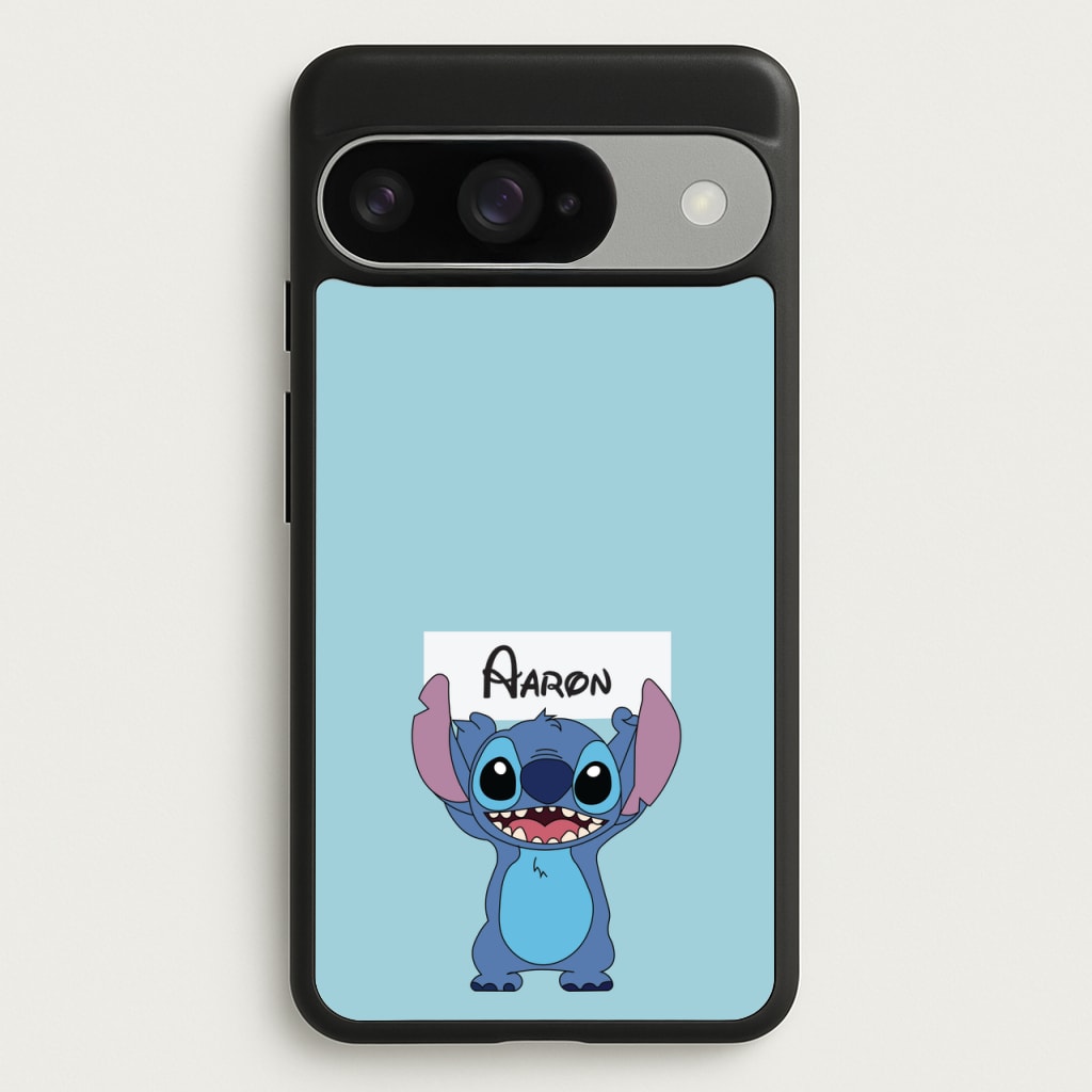 Standing Blue Alien - Personalised Disney Phone Case for Google Pixel 10 / 10 Pro