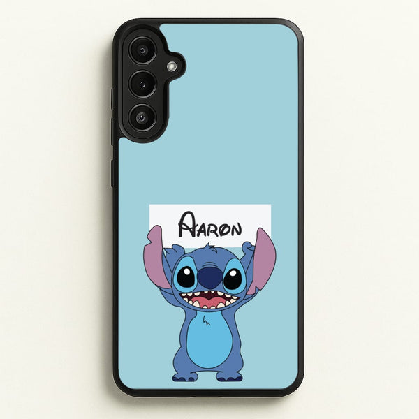 Standing Blue Alien - Personalised Disney - Disney Phone Case for Galaxy A36