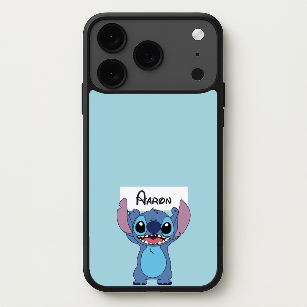 Standing Blue Alien - Personalised Disney Phone Case for iPhone 17 Pro Max