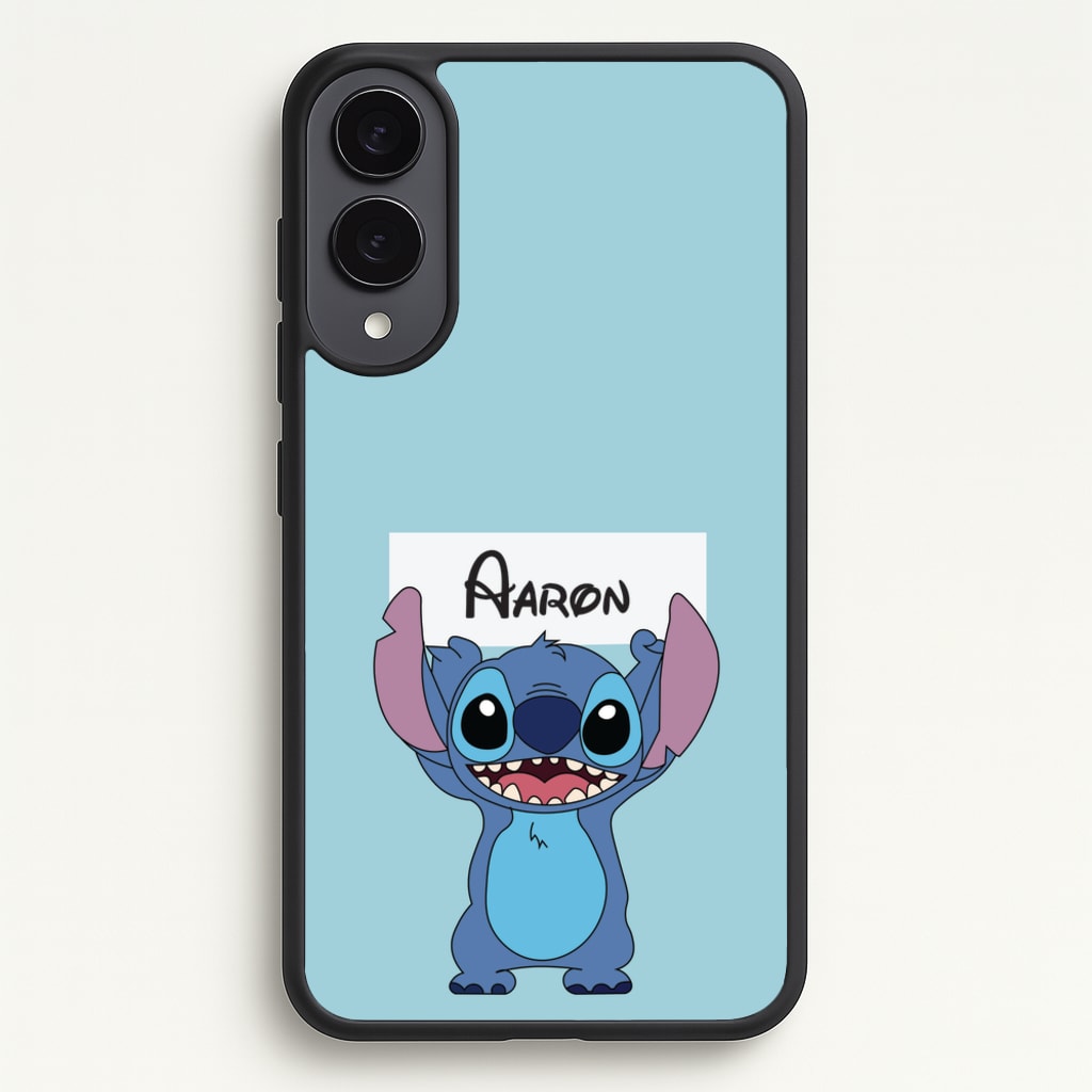 Standing Blue Alien - Personalised Disney - Disney Phone Case for Galaxy S25 Edge