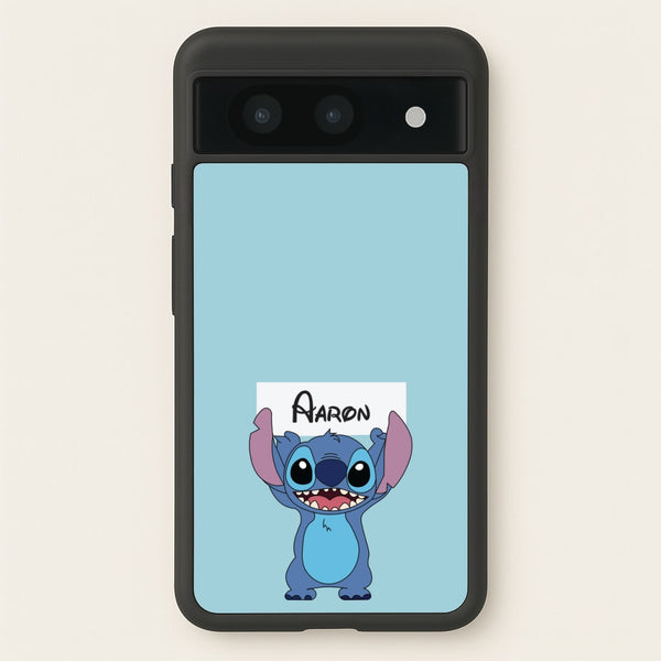 Standing Blue Alien - Personalised Disney - Disney Phone Case for Google Pixel 8a