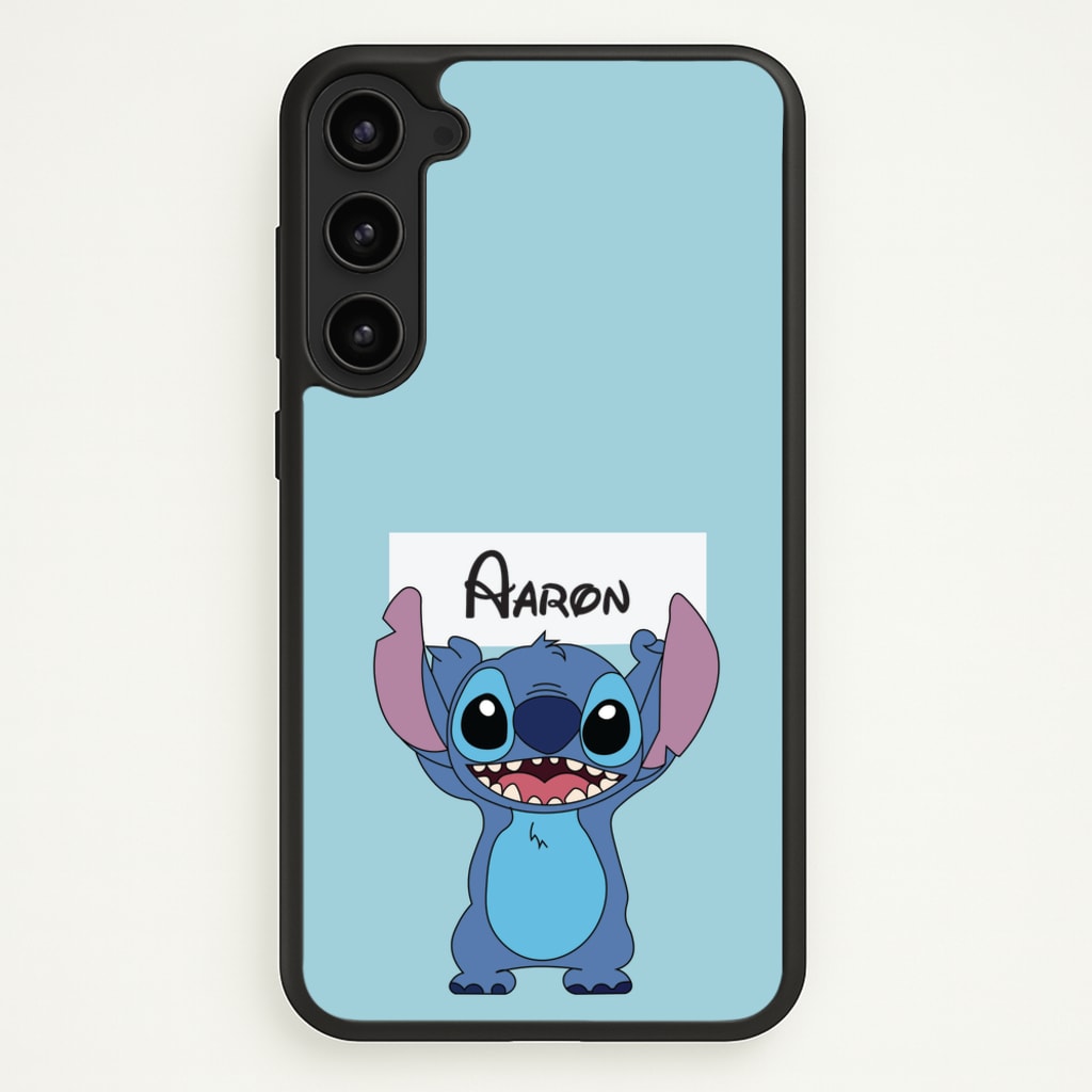 Standing Blue Alien - Personalised Disney - Disney Phone Case for Galaxy S23