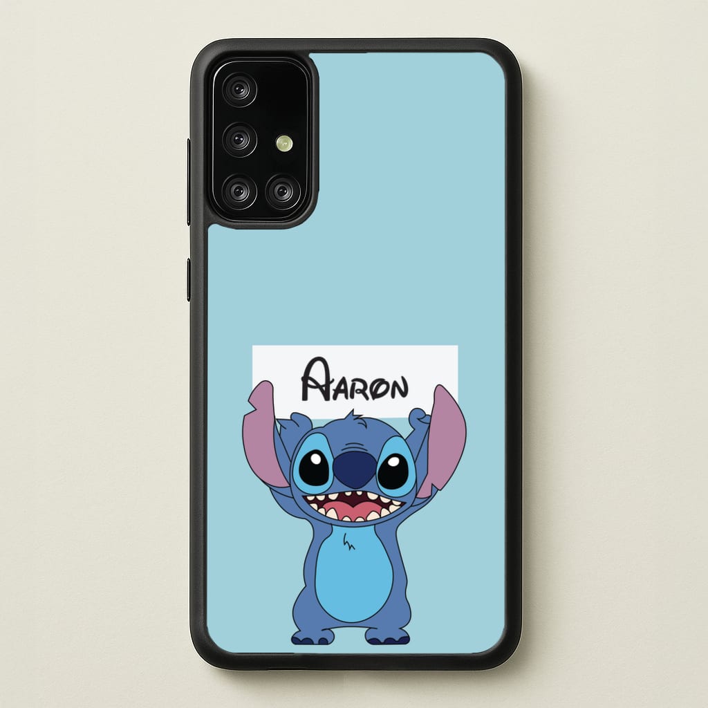 Standing Blue Alien - Personalised Disney - Disney Phone Case for Galaxy A71