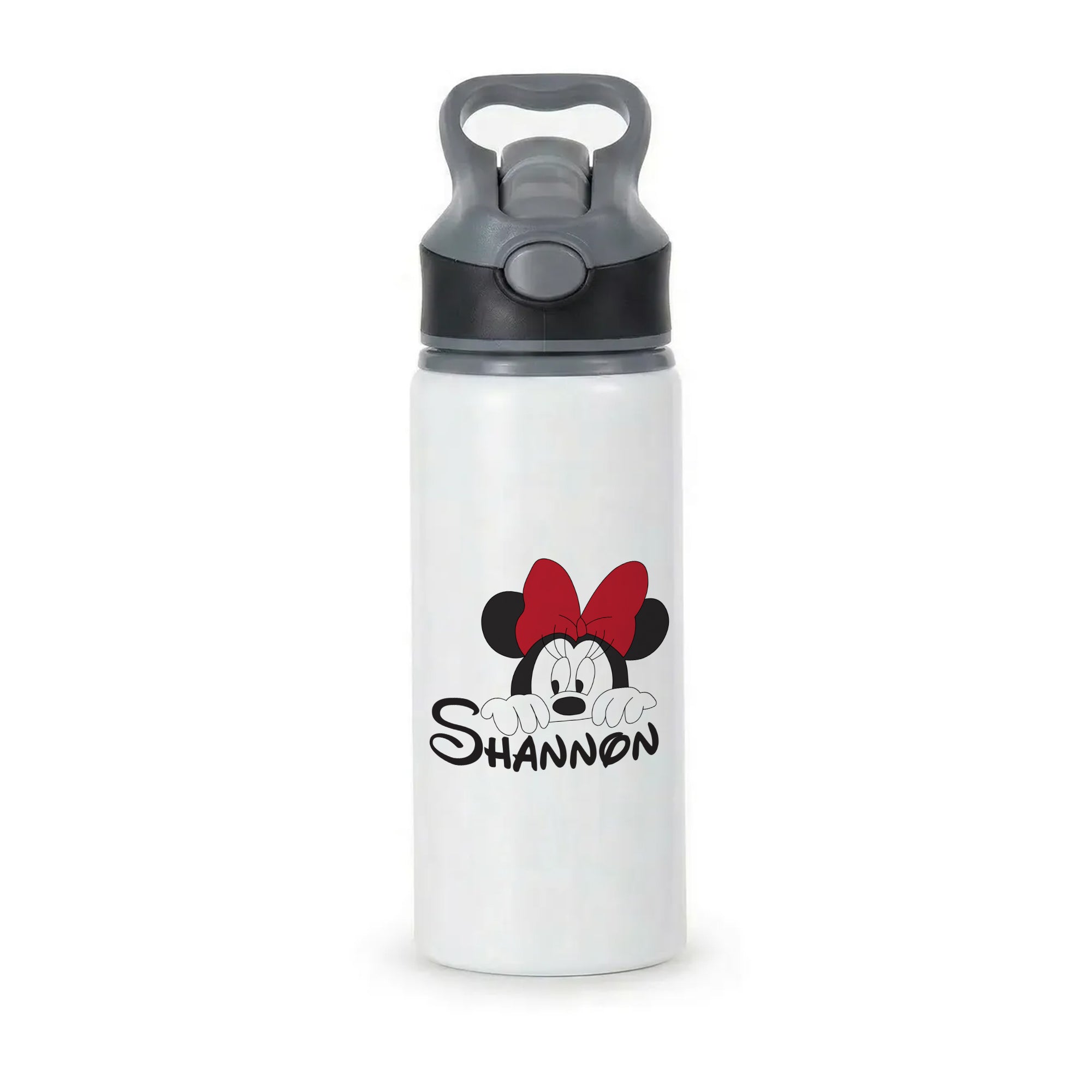 Minnie Mouse - Personalised Fairytale Active Water Bottle - Black