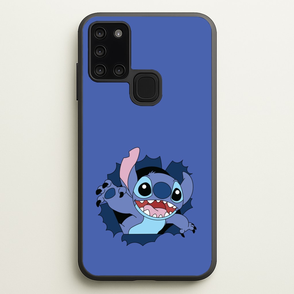 Torn Blue Alien - Disney Phone Case for Galaxy A21s