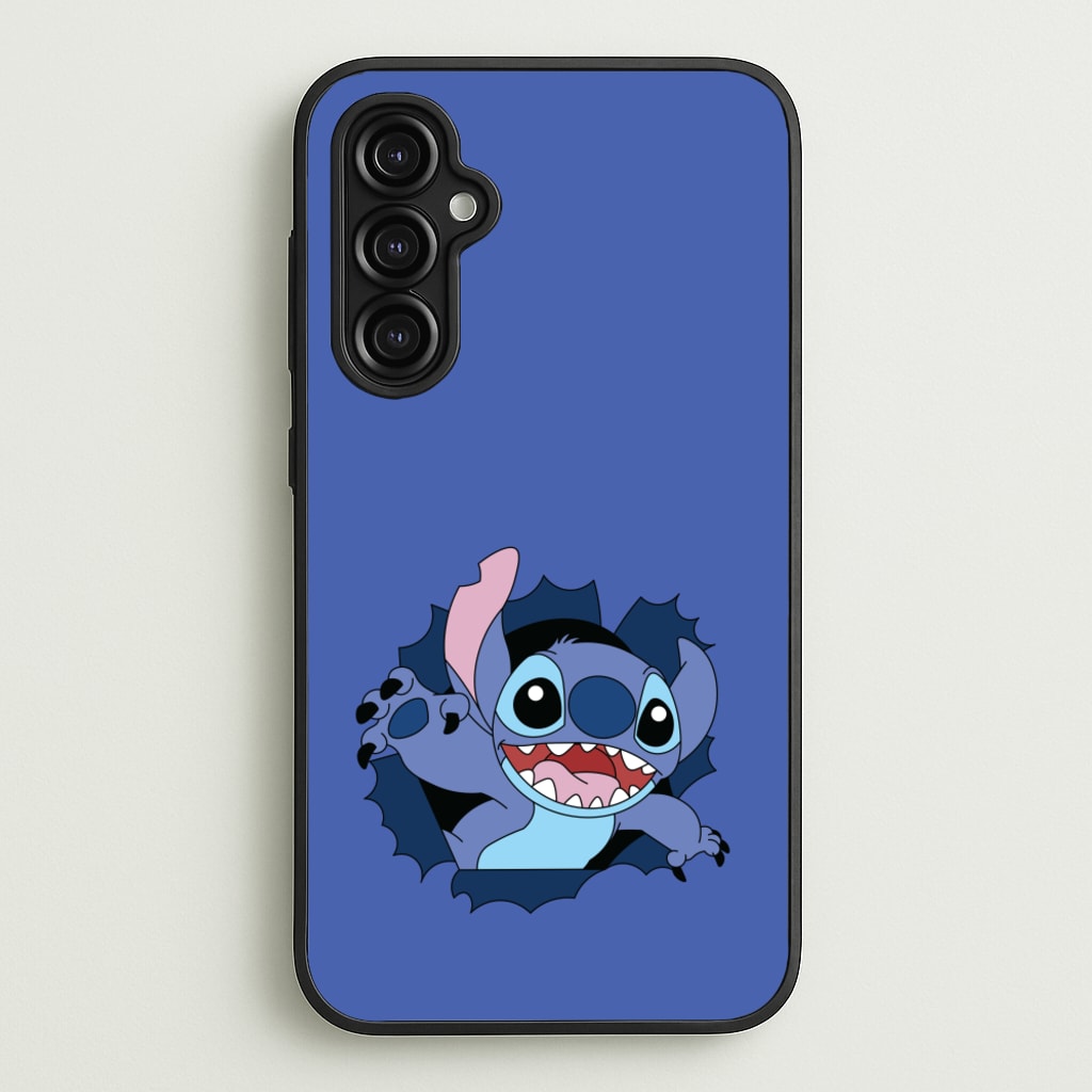 Torn Blue Alien - Disney Phone Case for Galaxy A14