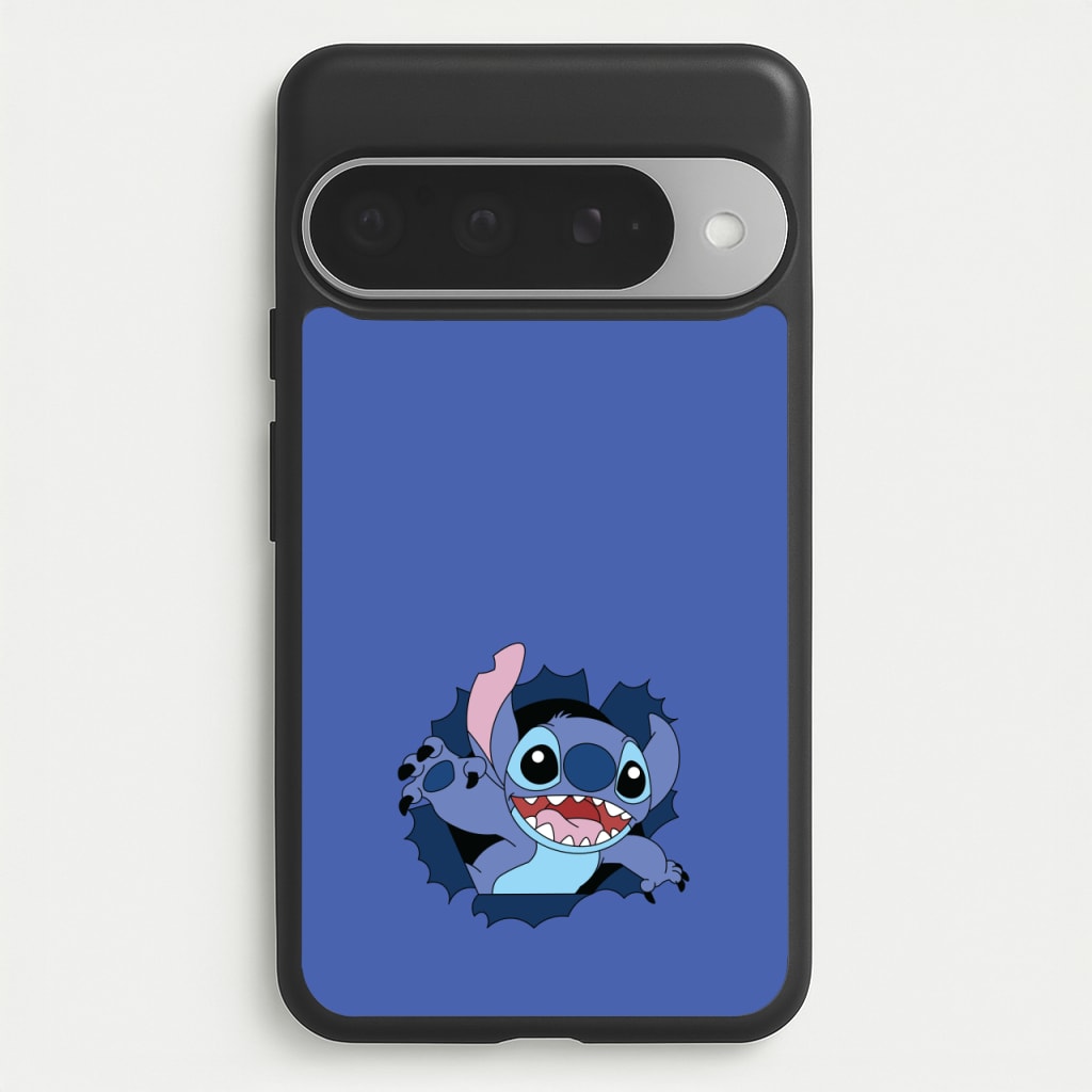 Torn Blue Alien Phone Case for Google Pixel 10 Pro XL