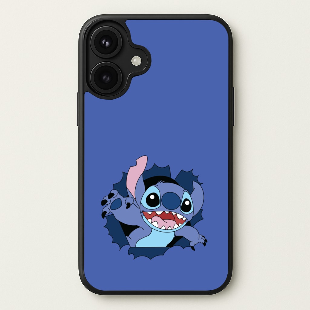 Torn Blue Alien Phone Case for iPhone 17