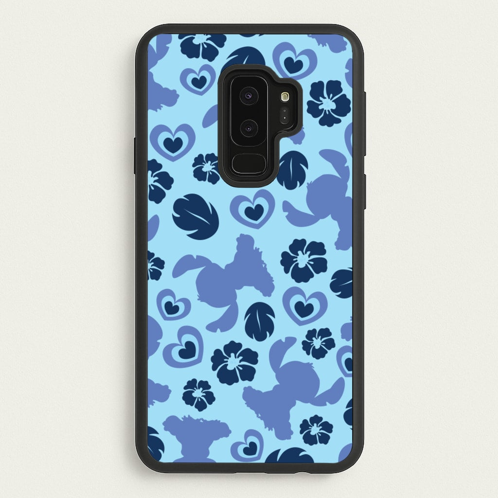 Blue Alien Silhouette Pattern - Disney Phone Case for Galaxy S9 Plus
