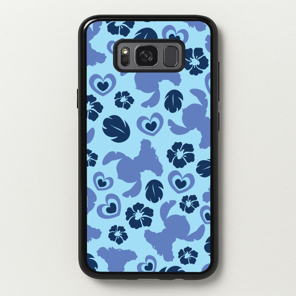 Blue Alien Silhouette Pattern - Disney Phone Case for Galaxy S8 Plus