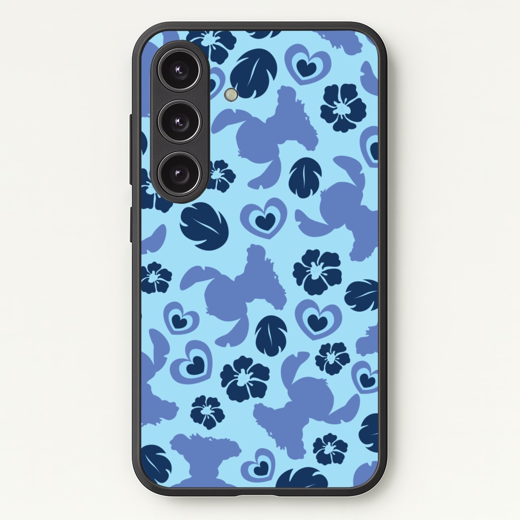 Blue Alien Silhouette Pattern - Disney Phone Case for Galaxy S25