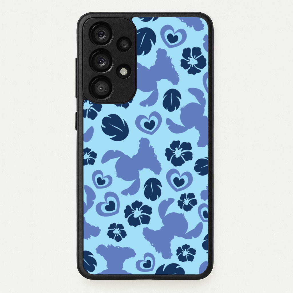 Blue Alien Silhouette Pattern - Disney Phone Case for Galaxy A53