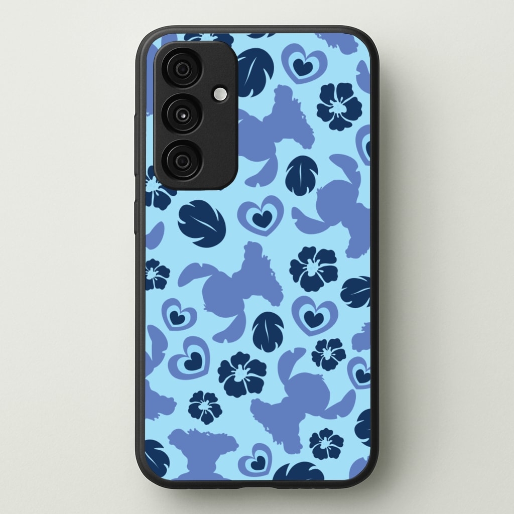 Blue Alien Silhouette Pattern - Disney Phone Case for Galaxy A55
