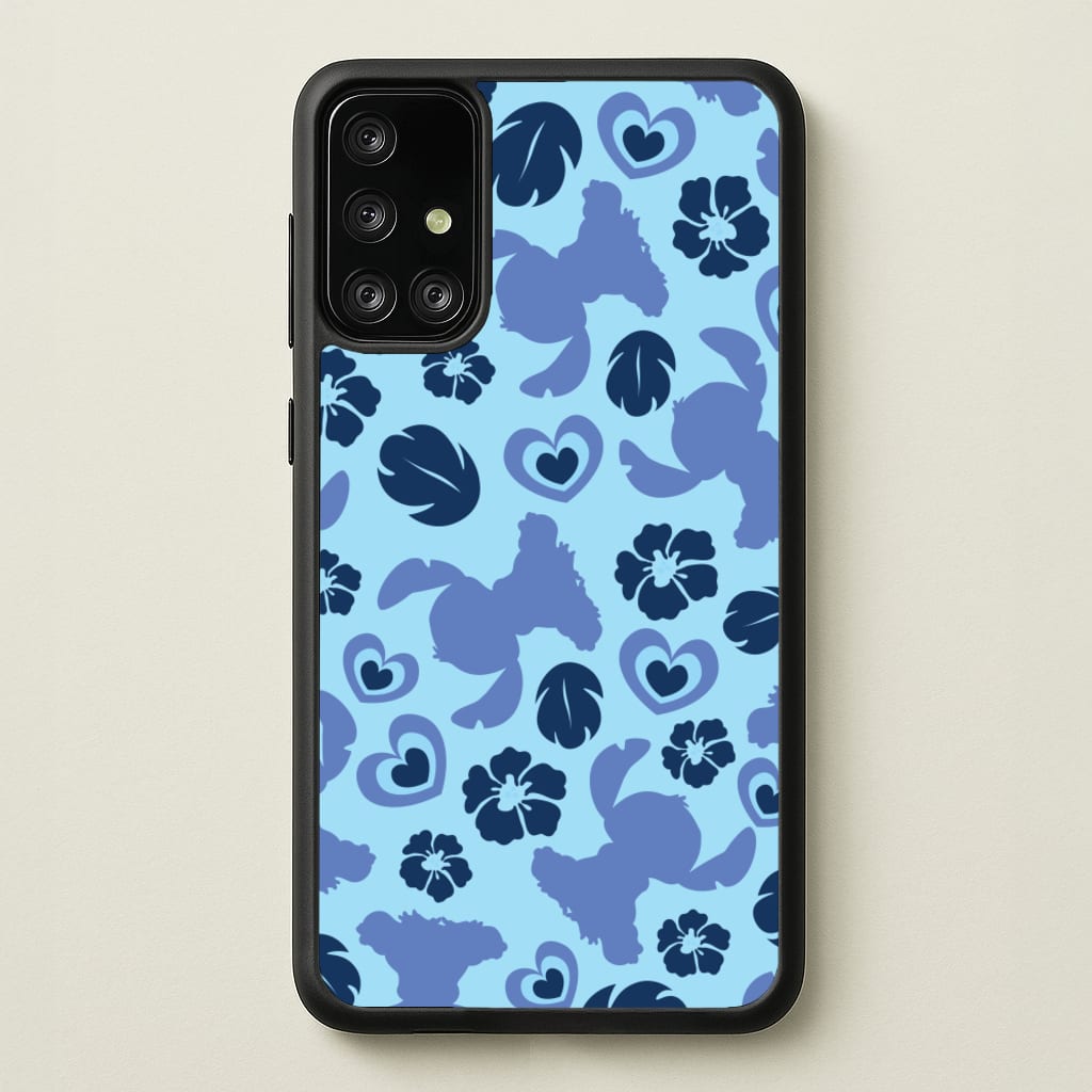 Blue Alien Silhouette Pattern - Disney Phone Case for Galaxy A71