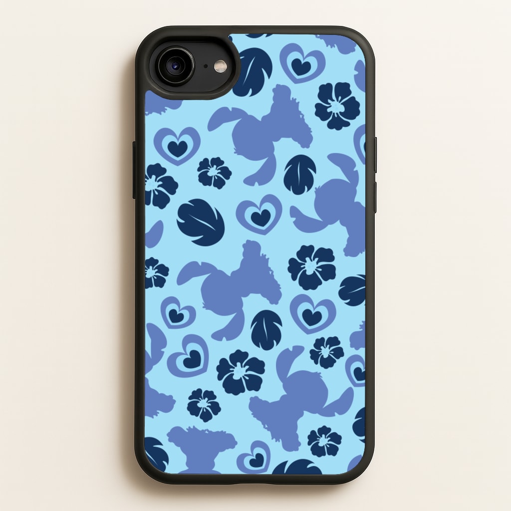 Blue Alien Silhouette Pattern - Disney Phone Case for iPhone 6 / 7 / 8 / SE
