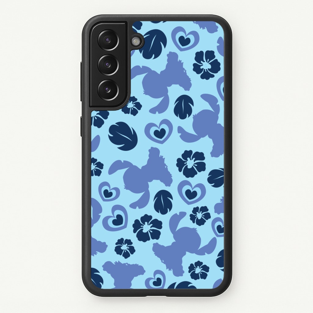 Blue Alien Silhouette Pattern - Disney Phone Case for Galaxy S22 Plus