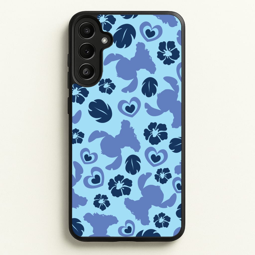 Blue Alien Silhouette Pattern - Disney Phone Case for Galaxy A34