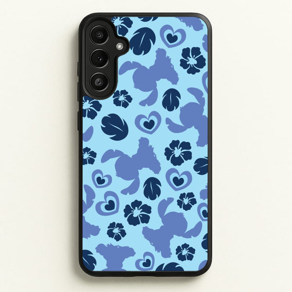 Blue Alien Silhouette Pattern - Disney Phone Case for Galaxy A34