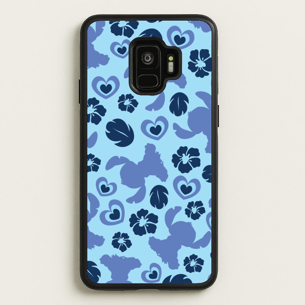 Blue Alien Silhouette Pattern - Disney Phone Case for Galaxy S9