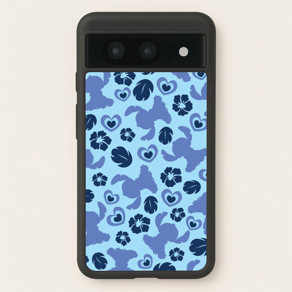 Blue Alien Silhouette Pattern - Disney Phone Case for Google Pixel 8a