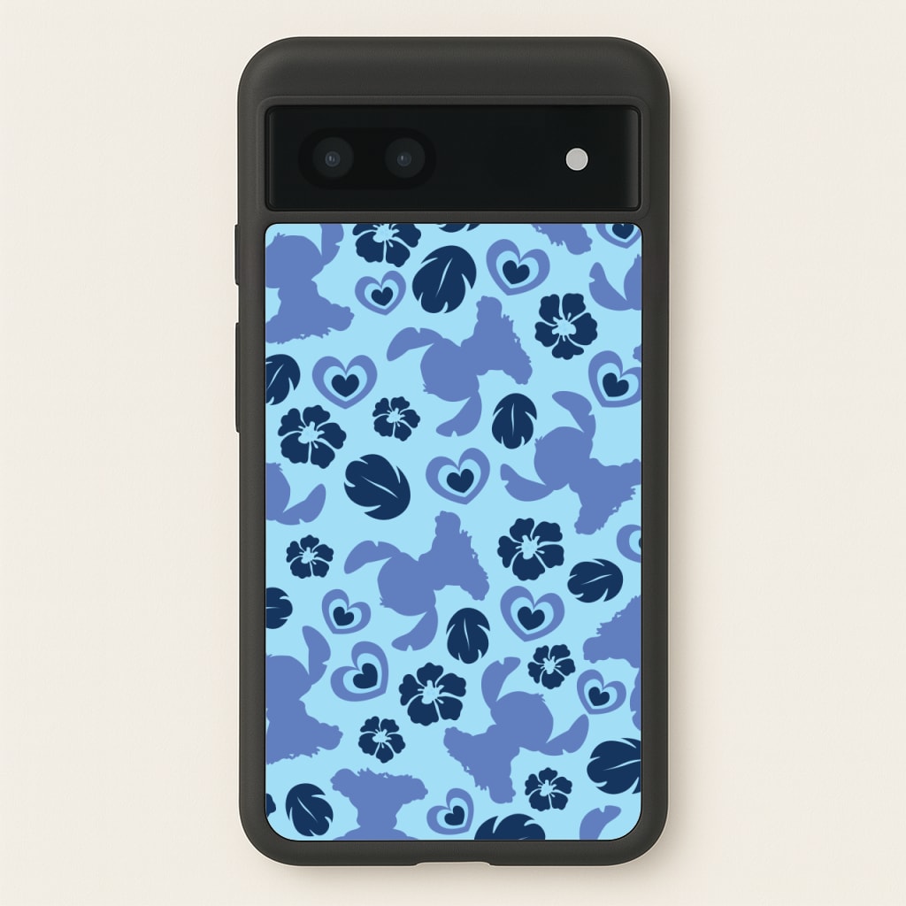 Blue Alien Silhouette Pattern - Disney Phone Case for Google Pixel 6a