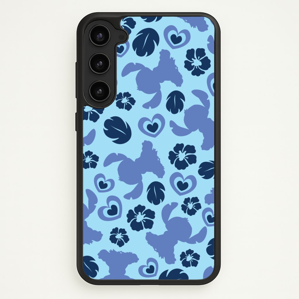 Blue Alien Silhouette Pattern - Disney Phone Case for Galaxy S23