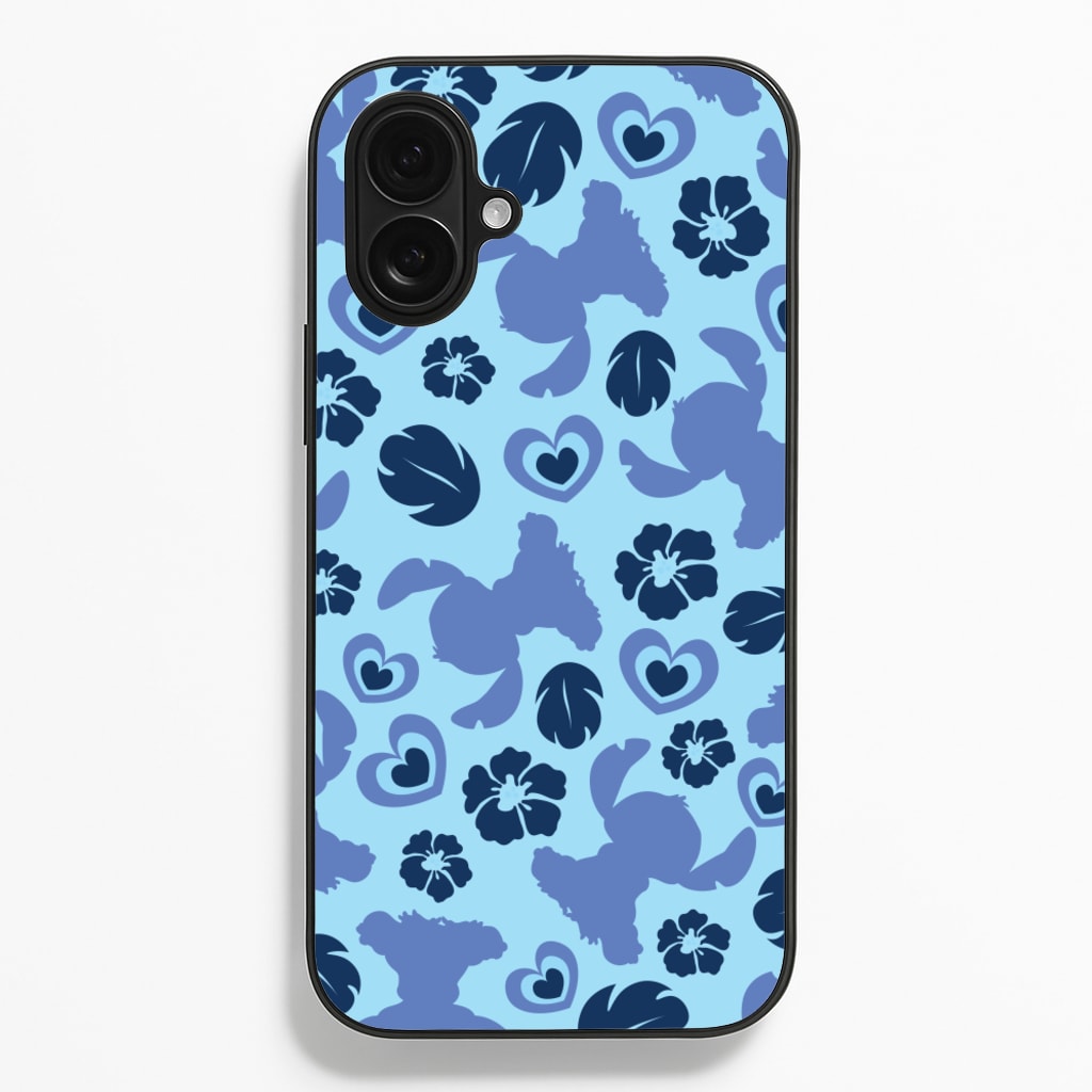 Blue Alien Silhouette Pattern Phone Case
