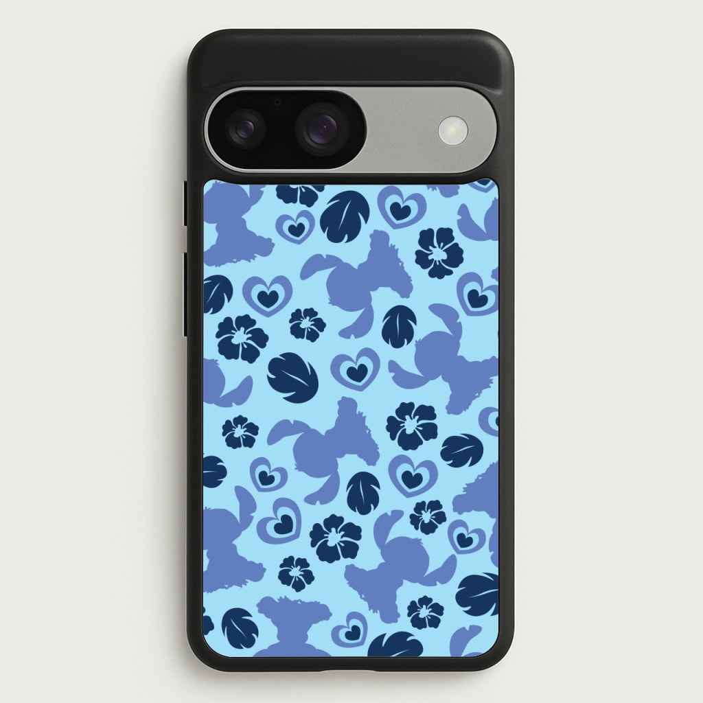 Blue Alien Silhouette Pattern - Disney Phone Case for Google Pixel 9 / 9 Pro