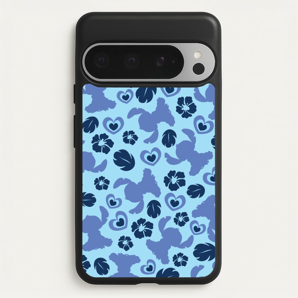 Blue Alien Silhouette Pattern - Disney Phone Case for Google Pixel 9 Pro XL