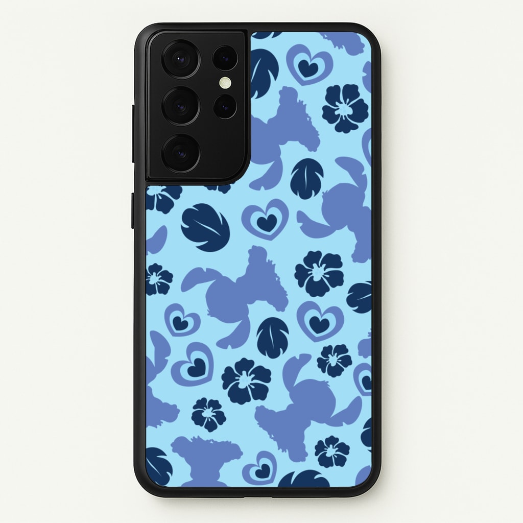 Blue Alien Silhouette Pattern - Disney Phone Case for Galaxy S21 Ultra