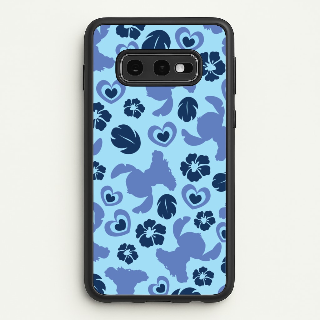 Blue Alien Silhouette Pattern - Disney Phone Case for Galaxy S10e